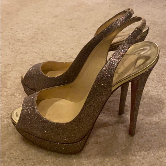 Christian Louboutin glitter slingback pumps - Picture 6 of 6